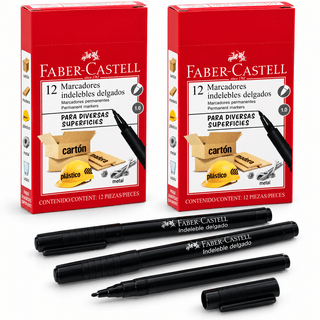 PINCEL MARCADOR PERMANENTE FABER, PUNTA FINA, NEGRO