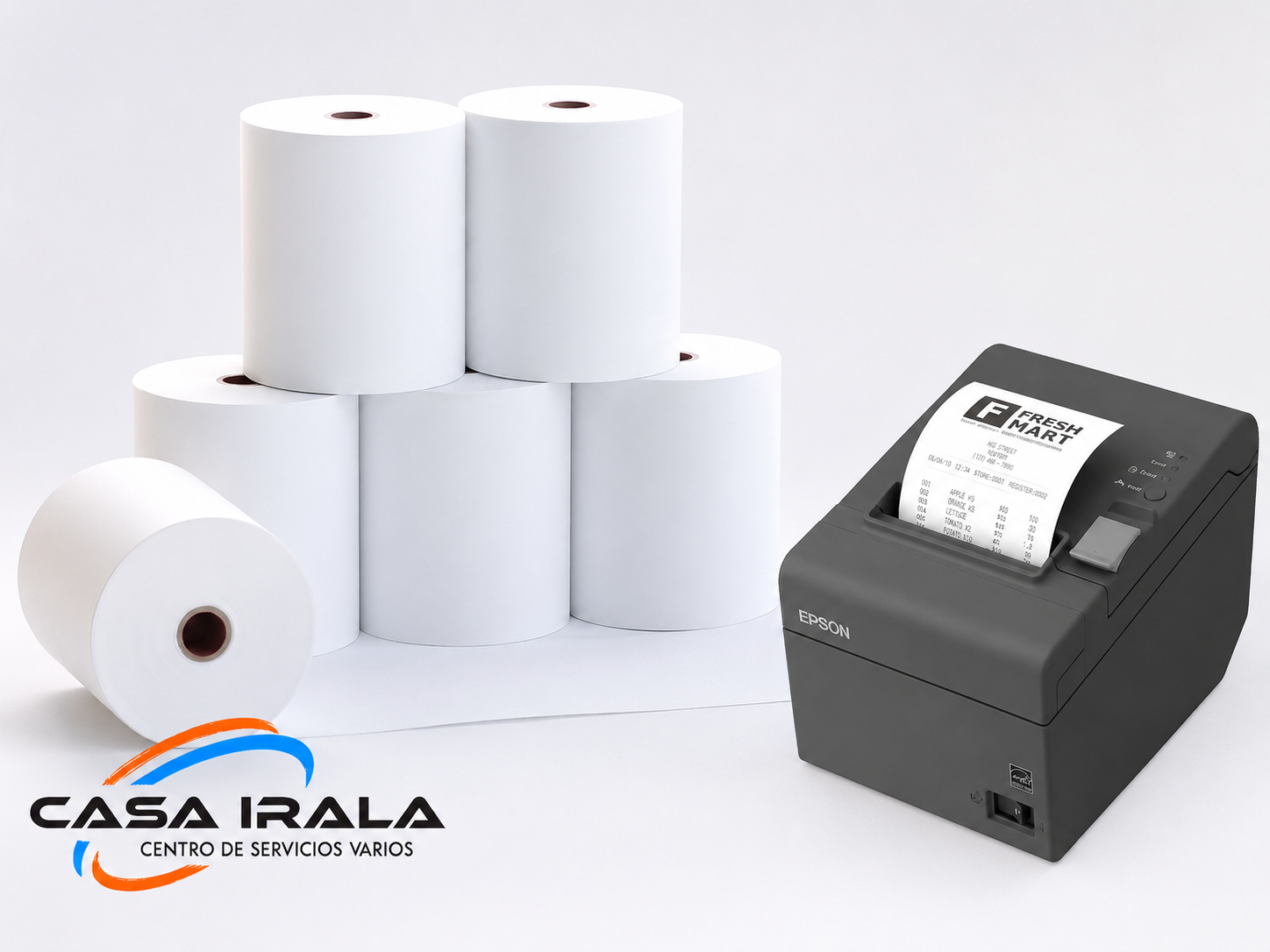 Casa Irala — rollos de papel térmico e impresora de tickets